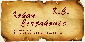 Kokan Ćirjaković vizit kartica